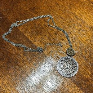 Silver & Gold Long Butterfly Detail Necklace